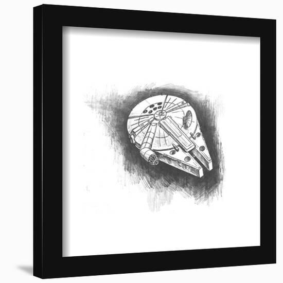 Gallery Pops Star Wars: Saga - Return of the Jedi Millennium Falcon Sketch Wall Art-Trends International-Framed Gallery Pops