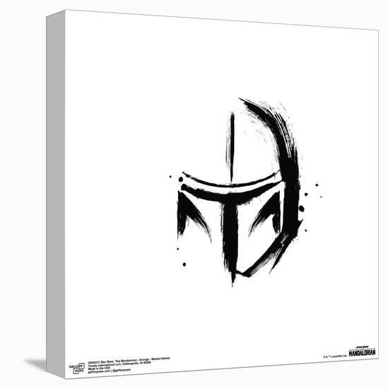 Gallery Pops Star Wars: The Mandalorian - Grunge - Mando Helmet Wall Art-Trends International-Stretched Canvas