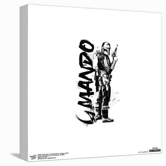 Gallery Pops Star Wars: The Mandalorian - Grunge - Mando Wall Art-Trends International-Stretched Canvas
