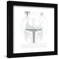 Gallery Pops Star Wars: The Mandalorian Season 3 - Mando Helmet Mono-Line Wall Art-Trends International-Framed Gallery Pops