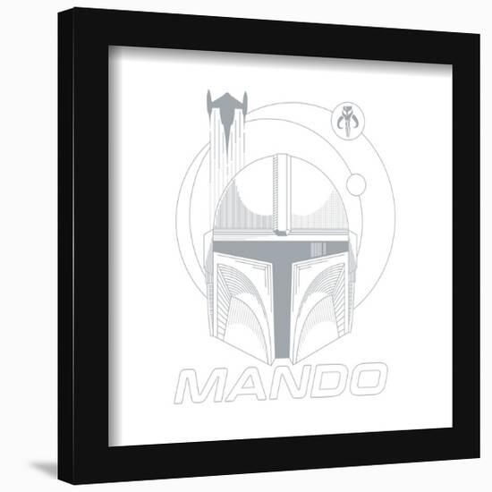 Gallery Pops Star Wars: The Mandalorian Season 3 - Mando Helmet Mono-Line Wall Art-Trends International-Framed Gallery Pops