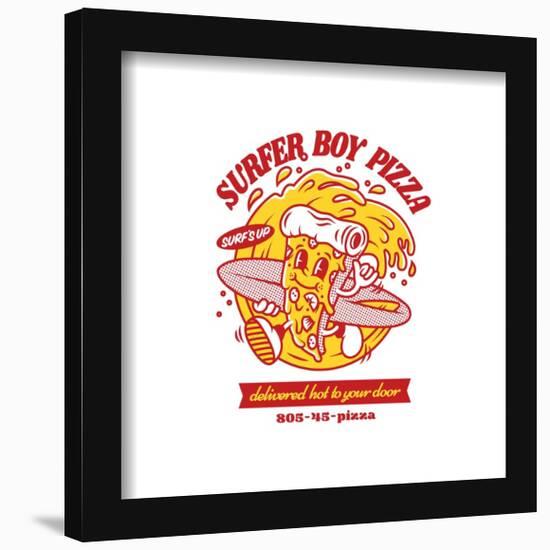 Gallery Pops Stranger Things 4 - Retro Food Surfer Boy Pizza Wall Art-Trends International-Framed Gallery Pops