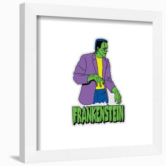 Gallery Pops Universal Monsters - Punk Scribbler Frankenstein Badge Wall Art-Trends International-Framed Gallery Pops