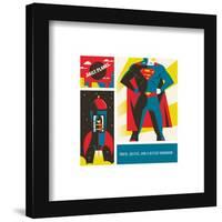 Gallery Pops Warner 100th Anniversary - Superman Poster Wall Art-Trends International-Framed Gallery Pops