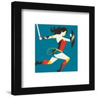 Gallery Pops Warner 100th Anniversary - Wonder Woman Warrior Wall Art-Trends International-Framed Gallery Pops