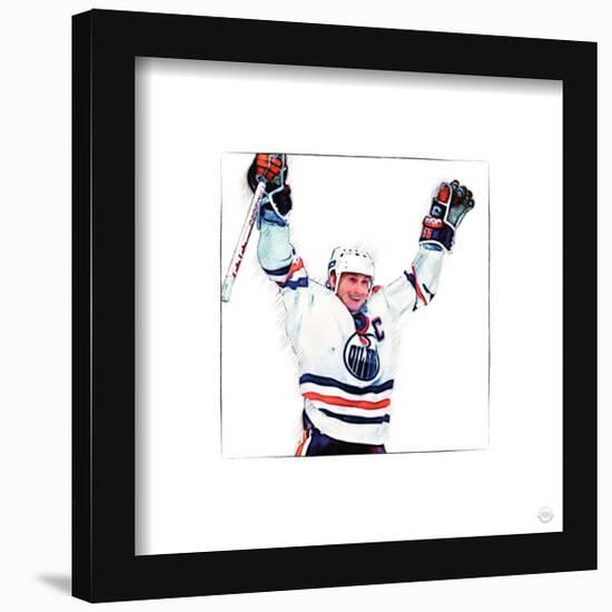 Gallery Pops Wayne Gretzky - Art Sketch Oilers Celebrate Wall Art-Trends International-Framed Gallery Pops