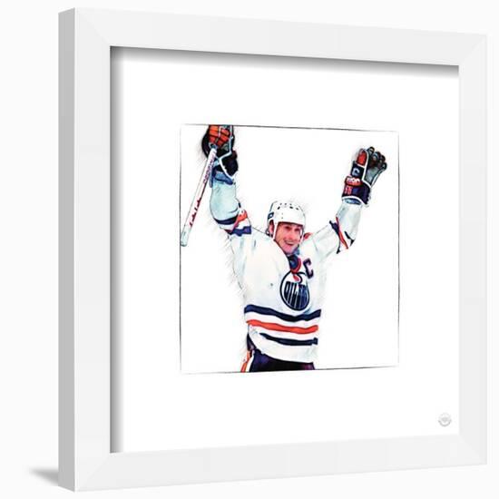 Gallery Pops Wayne Gretzky - Art Sketch Oilers Celebrate Wall Art-Trends International-Framed Gallery Pops