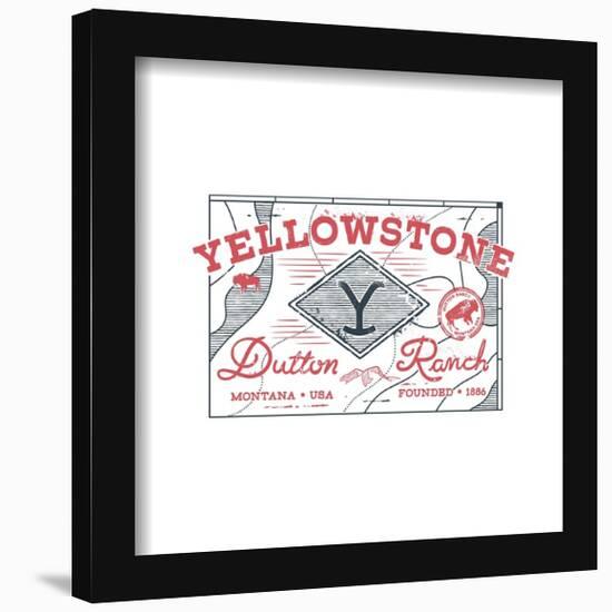 Gallery Pops Yellowstone - Dutton Ranch Map Wall Art-Trends International-Framed Gallery Pops