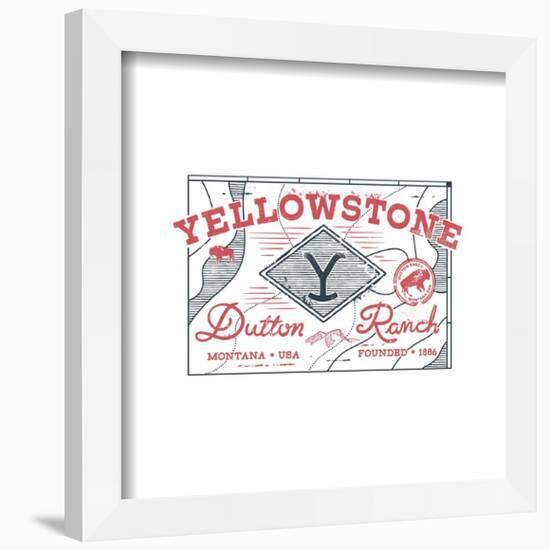 Gallery Pops Yellowstone - Dutton Ranch Map Wall Art-Trends International-Framed Gallery Pops