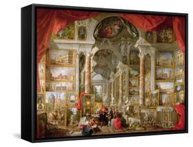 Gallery with Views of Modern Rome, 1759-Giovanni Paolo Pannini-Framed Stretched Canvas