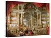 Gallery with Views of Modern Rome, 1759-Giovanni Paolo Pannini-Stretched Canvas