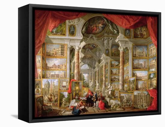 Gallery with Views of Modern Rome, 1759-Giovanni Paolo Pannini-Framed Stretched Canvas