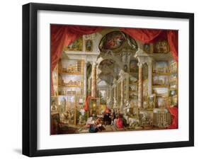 Gallery with Views of Modern Rome, 1759-Giovanni Paolo Pannini-Framed Giclee Print