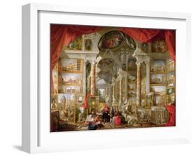 Gallery with Views of Modern Rome, 1759-Giovanni Paolo Pannini-Framed Giclee Print