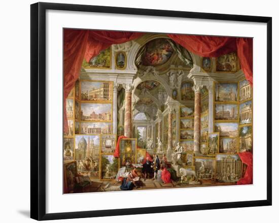 Gallery with Views of Modern Rome, 1759-Giovanni Paolo Pannini-Framed Giclee Print