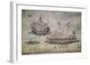 Galley and Portuguese Caravel-null-Framed Giclee Print