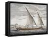 Galley under Sail with Banner of Squadron Leader-null-Framed Stretched Canvas