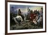 Gallic Chief Vercingetorix Throws His Sword at Feet of Julius Caesar, 46 BC-Lionel Noel Royer-Framed Premium Giclee Print