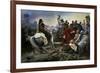 Gallic Chief Vercingetorix Throws His Sword at Feet of Julius Caesar, 46 BC-Lionel Noel Royer-Framed Premium Giclee Print