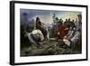 Gallic Chief Vercingetorix Throws His Sword at Feet of Julius Caesar, 46 BC-Lionel Noel Royer-Framed Art Print