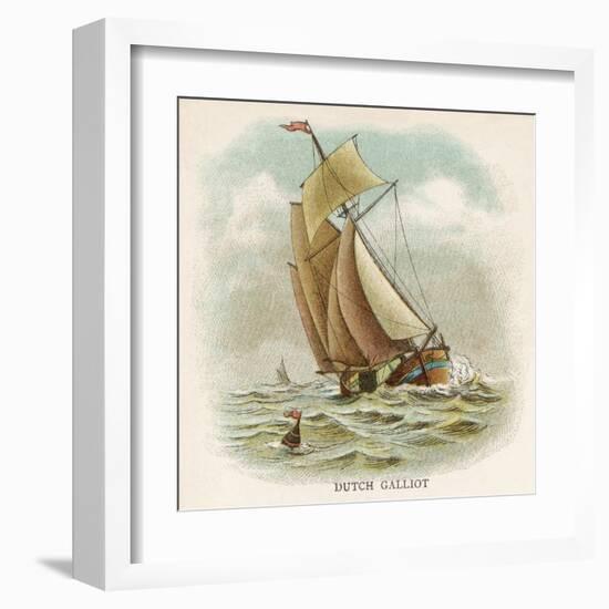 Galliot Used by Dutch Fishermen, Carrying a Full Spread of Sail-null-Framed Art Print