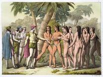 Captain Samuel Wallis being received by Queen Oberea on the Island of Tahiti, 1767 (19th century)-Gallo Gallina-Giclee Print