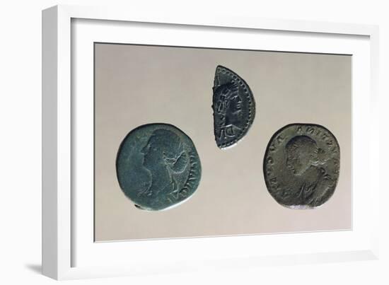 Gallo-Roman Coins with Female Profiles, Roman Coins-null-Framed Giclee Print