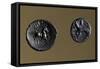 Gallo-Roman Silver Coins Depicting Horse and Wild Boar, Roman Coins Ad-null-Framed Stretched Canvas