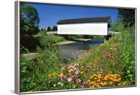 Gallon House Covered Bridge over Abiqua Creek, Oregon, USA-Jaynes Gallery-Framed Photographic Print