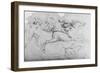 'Galloping Horseman and Other Figures', c1480 (1945)-Leonardo Da Vinci-Framed Giclee Print