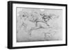 'Galloping Horseman and Other Figures', c1480 (1945)-Leonardo Da Vinci-Framed Giclee Print