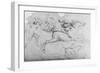 'Galloping Horseman and Other Figures', c1480 (1945)-Leonardo Da Vinci-Framed Giclee Print