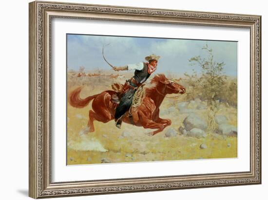 Galloping Horseman, C.1890-Frederic Sackrider Remington-Framed Giclee Print