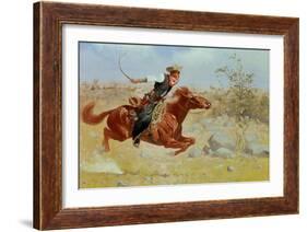 Galloping Horseman, C.1890-Frederic Sackrider Remington-Framed Giclee Print