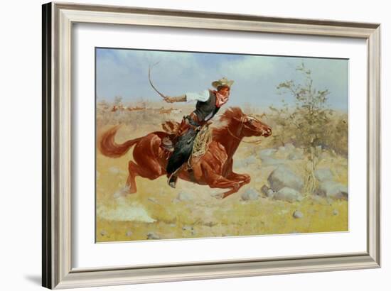 Galloping Horseman, C.1890-Frederic Sackrider Remington-Framed Giclee Print