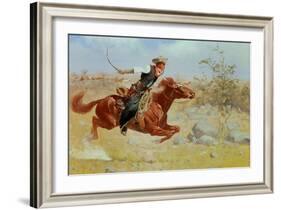 Galloping Horseman, C.1890-Frederic Sackrider Remington-Framed Giclee Print