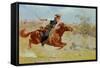 Galloping Horseman, C.1890-Frederic Sackrider Remington-Framed Stretched Canvas
