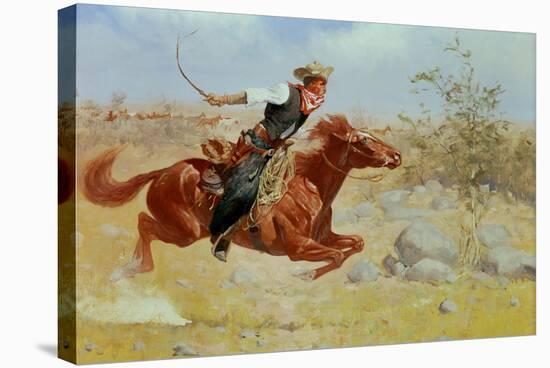 Galloping Horseman, C.1890-Frederic Sackrider Remington-Stretched Canvas