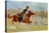 Galloping Horseman, C.1890-Frederic Sackrider Remington-Stretched Canvas
