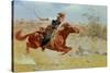 Galloping Horseman, C.1890-Frederic Sackrider Remington-Stretched Canvas