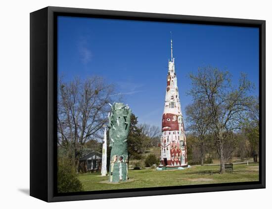 Galloway Totem Pole Park, City of Foyil, Historic Route 66, Oklahoma, USA-Richard Cummins-Framed Stretched Canvas