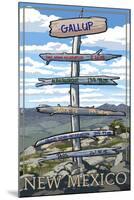 Gallup, New Mexico - Destination Signpost-Lantern Press-Mounted Art Print