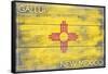 Gallup, New Mexico State Flag - Barnwood Painting-Lantern Press-Framed Stretched Canvas