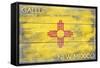 Gallup, New Mexico State Flag - Barnwood Painting-Lantern Press-Framed Stretched Canvas