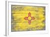 Gallup, New Mexico State Flag - Barnwood Painting-Lantern Press-Framed Art Print