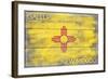 Gallup, New Mexico State Flag - Barnwood Painting-Lantern Press-Framed Art Print