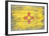 Gallup, New Mexico State Flag - Barnwood Painting-Lantern Press-Framed Art Print