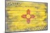 Gallup, New Mexico State Flag - Barnwood Painting-Lantern Press-Mounted Art Print