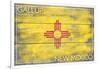 Gallup, New Mexico State Flag - Barnwood Painting-Lantern Press-Framed Art Print