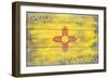 Gallup, New Mexico State Flag - Barnwood Painting-Lantern Press-Framed Art Print